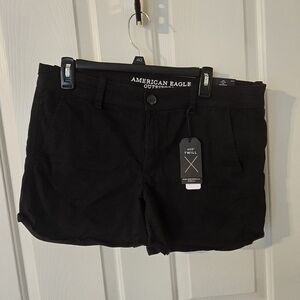 American Eagle NWT AEO TWILL High Performance Stretch Black Shorts Size 14
